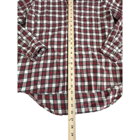 Marine Layer Shirt Women’s Sz Medium Red Check Plaid Collared Flannel Top #I7-1 - Picture 7 of 8